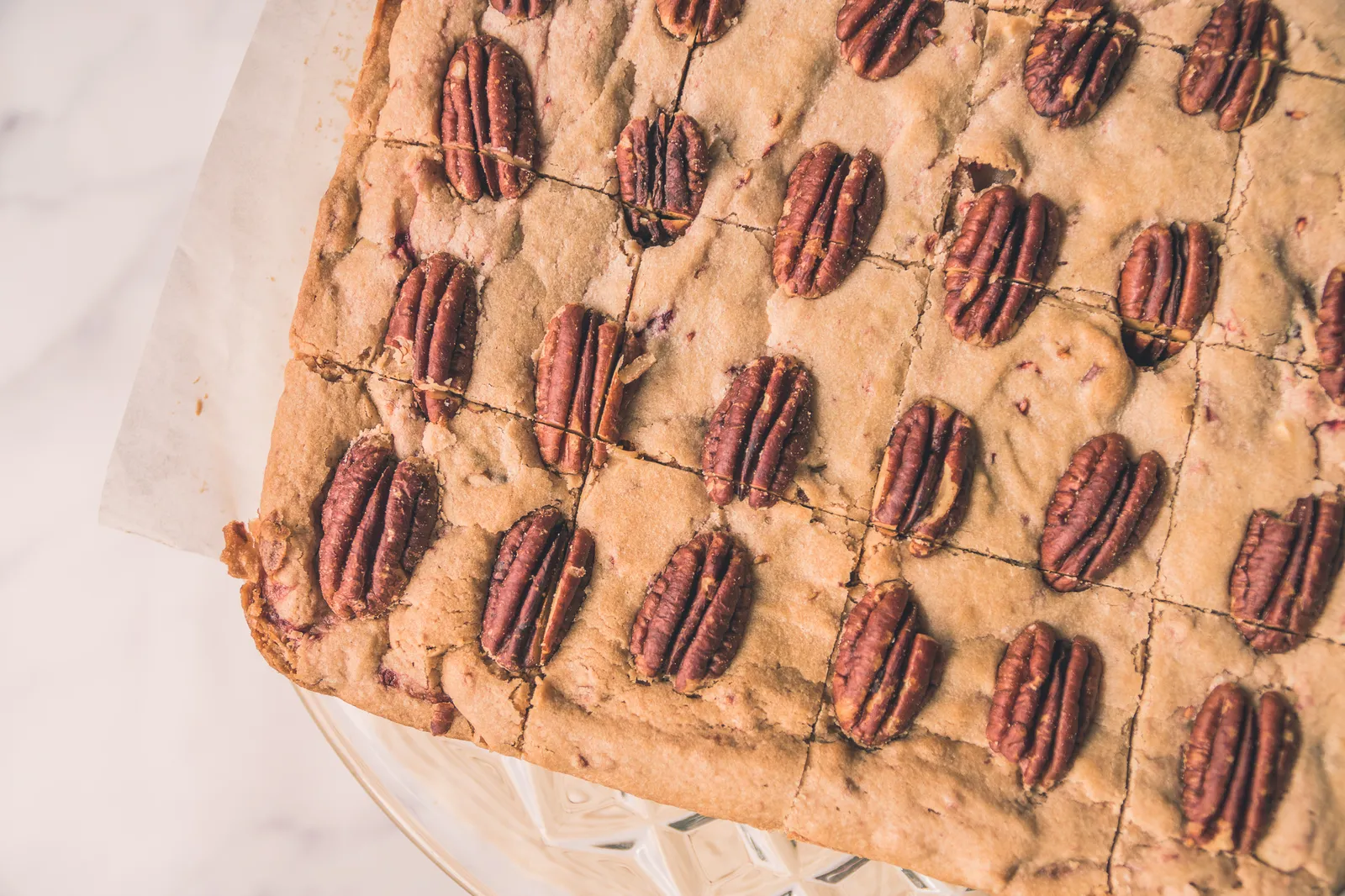 Frambozen blondies recept
