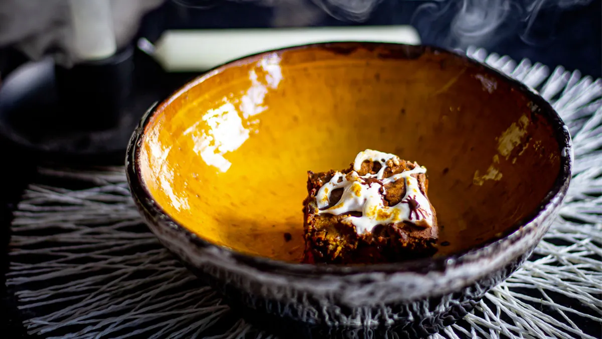 Halloween brownie recept