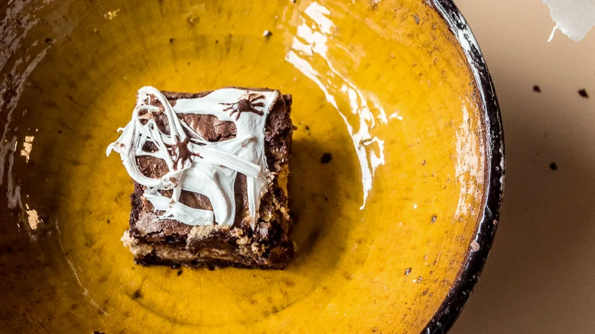 Halloween brownie recept