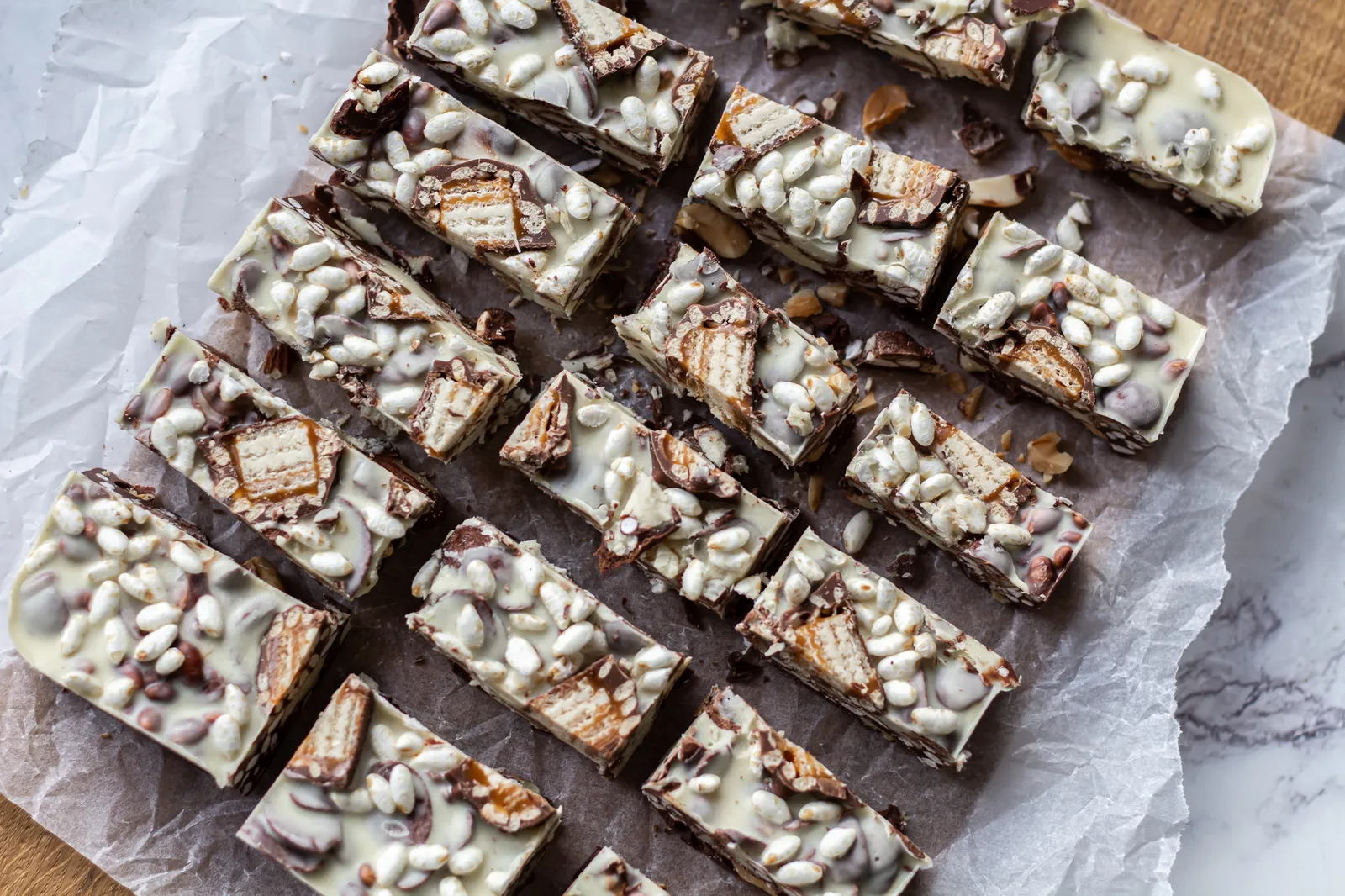 Rocky road - puffed rice recept